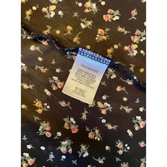 LEITH Floral Chiffon Batwing Kimono Blouse Size XS/S - Picture 2 of 6